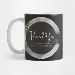 Thank You for supporting our small business Sticker - Golden Black Marble Mug